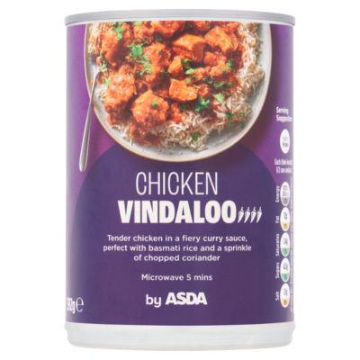ASDA Chicken Vindaloo 392g ready meal tin - British product
