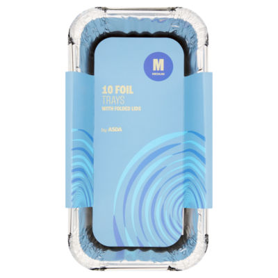 ASDA 10 Medium Foil Trays with Lids