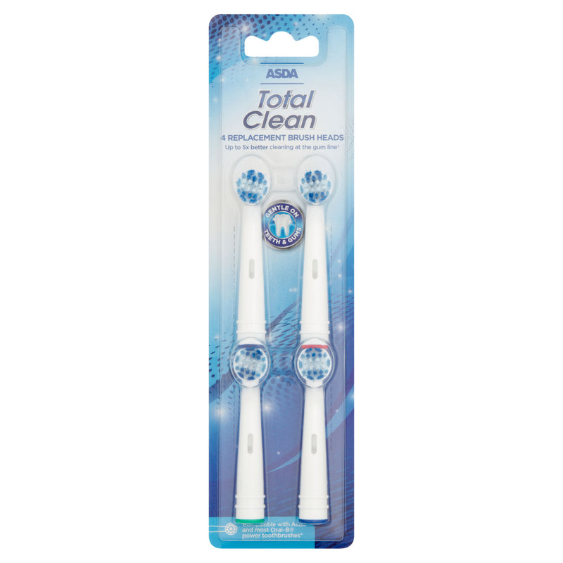 ASDA 4 Total Clean replacement brush heads - British product