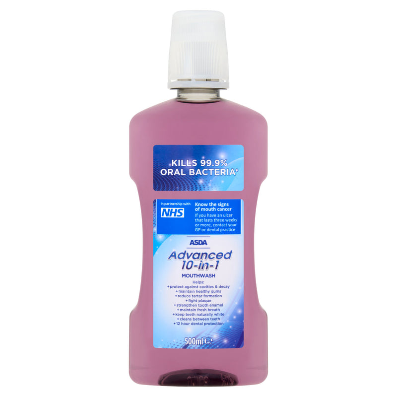 ASDA Advanced 10-in-1 Mouthwash 500ml - British product