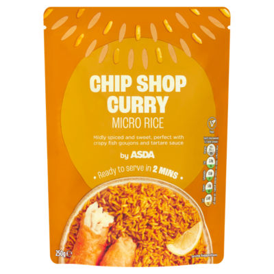 ASDA Chip Shop Curry Microwavable Rice 250g - British product