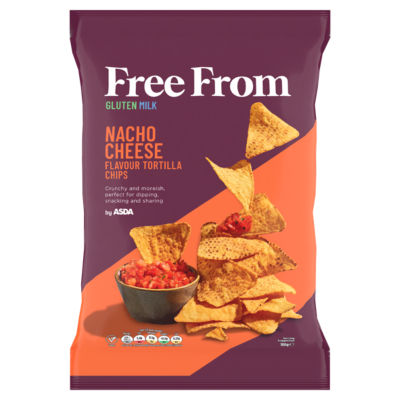 ASDA Free From nacho cheese flavour tortilla chips 180g - British product