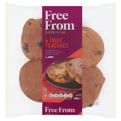 ASDA 4 Fruit Teacakes 300g - British product