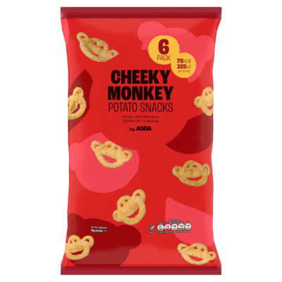 ASDA ASDA Cheeky Monkey Potato Snacks Original Flavour Savoury Snacks 90g- Buy online at McGrocer
