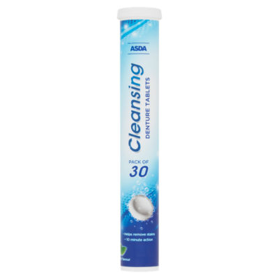 ASDA denture cleansing tablets mint flavour 30 tablets - British product