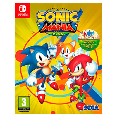 Nintendo Switch Sonic Mania Plus cover art, UK version