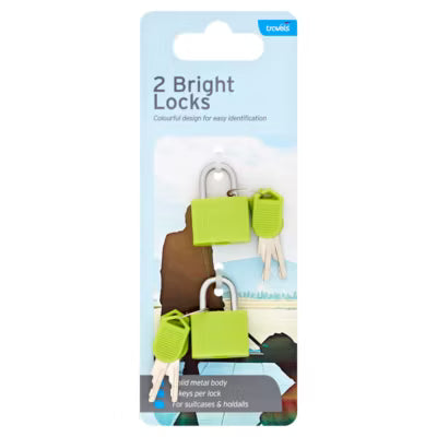 Travels Bright Locks colourful travel padlocks for suitcases (British brand)