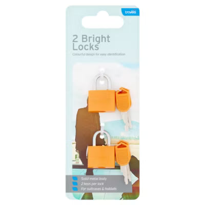 Travels Bright Locks colourful travel padlocks for suitcases (British brand)