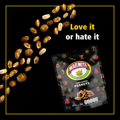 Marmite Oven Baked Peanuts 190g, imported from the UK