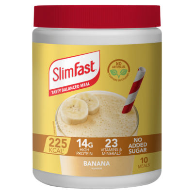 SlimFast meal replacement shake powder banana flavour 365g (British brand)