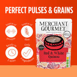 Merchant Gourmet red and white quinoa 250g, imported from the UK