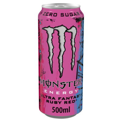 Monster energy drink Ultra Fantasy Ruby Red 500ml, imported from the UK