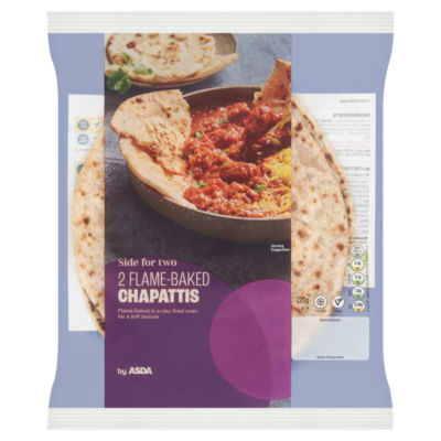 ASDA flame-baked chapattis plain flatbread 220g - British product