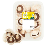 Just Essentials fresh mushrooms 250g, imported from the UK