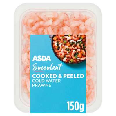 ASDA Gekochte Geschälte Kaltwasser-Garnelen Meeresfrüchte 150g