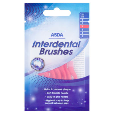 ASDA interdental brushes size 2 6 brushes - British product
