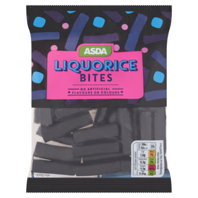 ASDA liquorice twists sweets 250g bag (British brand)