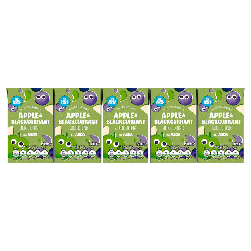 ASDA apple and blackcurrant juice drink 150ml - British product