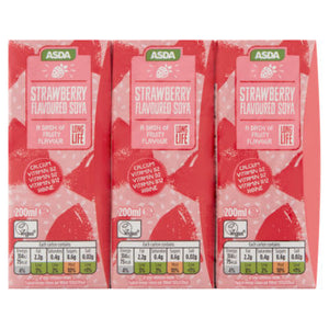 ASDA Free From Strawberry Flavoured Soya Drink Multipack 6x200ml