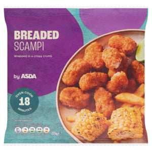 ASDA Breaded Scampi Frozen Crumb Coated Seafood 235g