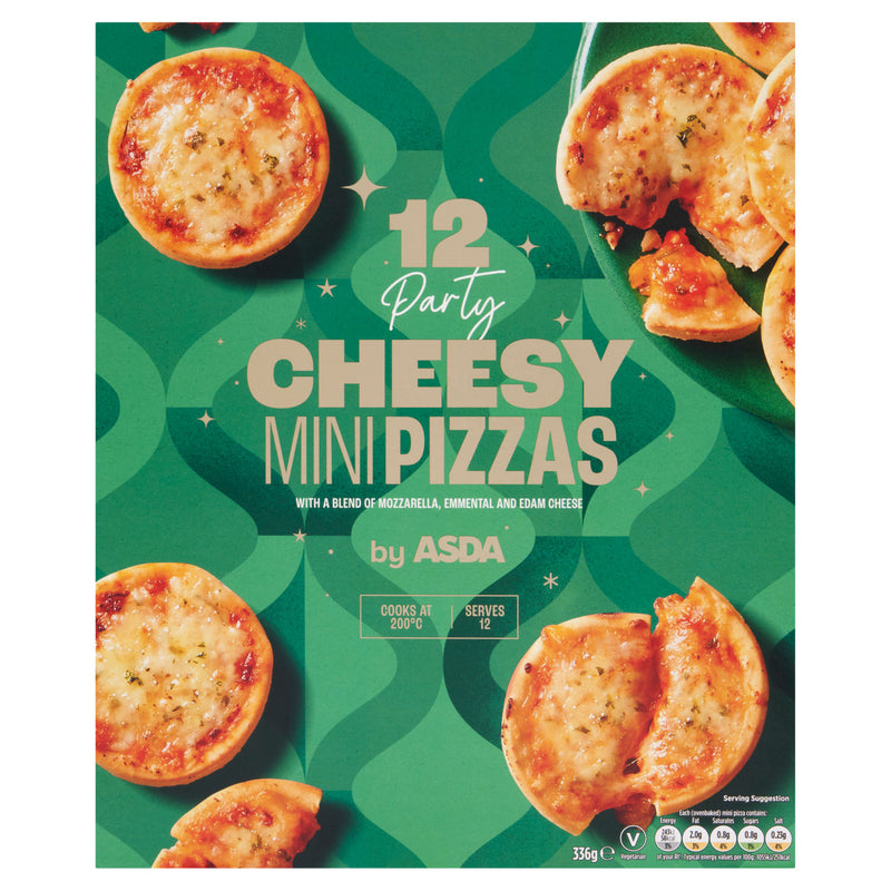ASDA 12 Party Cheesy Mini Pizzas 336g - British product