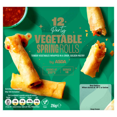 ASDA Party Vegetabilske Vårruller Daggry Rundstykker 216g