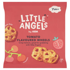 ASDA Little Angels Tomato Flavoured Wheels 7+ Months Organic Baby Snacks 20g