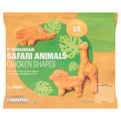 ASDA Wholegrain Safari Animal Chicken Shapes Poultry 342g