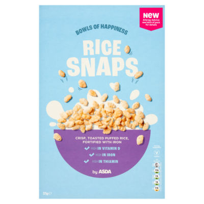 ASDA Rice Snaps crisp puffed rice cereal 375g - British product