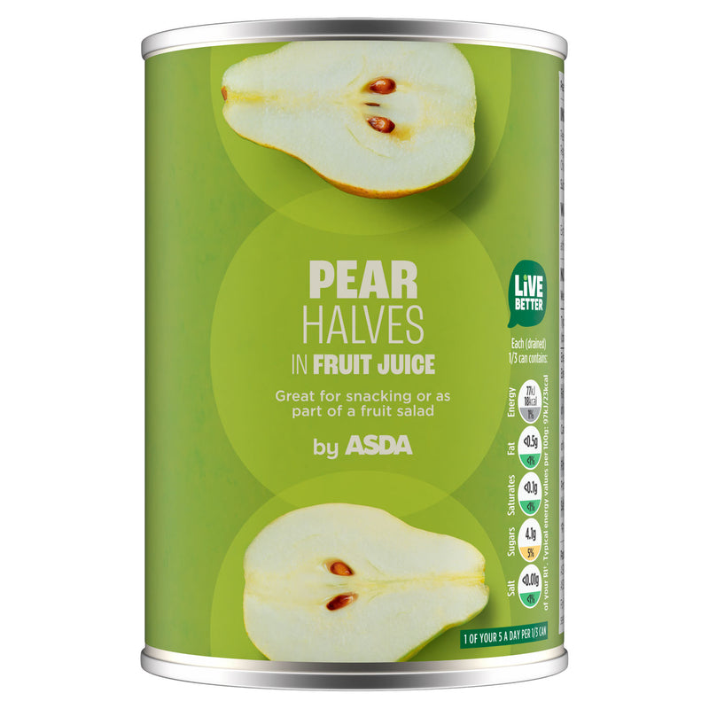 ASDA pear halves in fruit juice 410g - British product