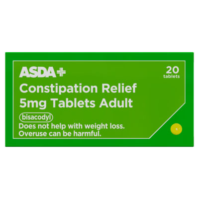 ASDA Constipation Relief Adult 5mg 20 Tablets - British product