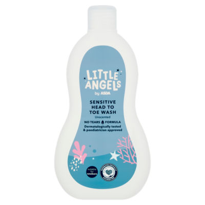 Little Angels Unscented Sensitive Head to Toe Baby Wash 500ml, UK version
