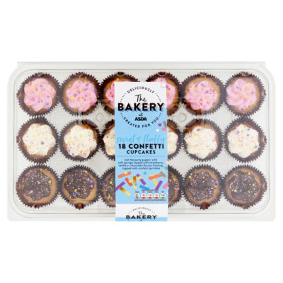 The Bakery at ASDA confetti cupcakes 18pc, imported from the UK