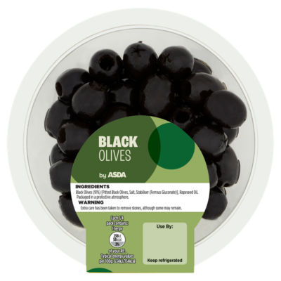 ASDA black olives in sunflower oil 150g - British product