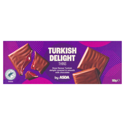 ASDA Turkish Delight Thins rose flavour milk chocolate 180g - British product