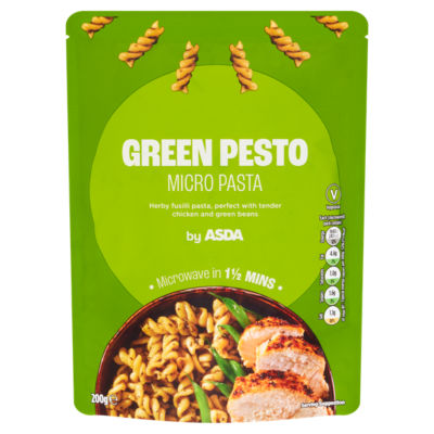 ASDA Green Pesto Microwave Pasta 200g - British product