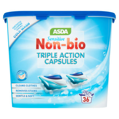 ASDA sensitive non-bio laundry capsules 36 pack, UK version