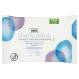 ASDA Clean & Refresh plastic-free skincare wipes, 25 count - British product