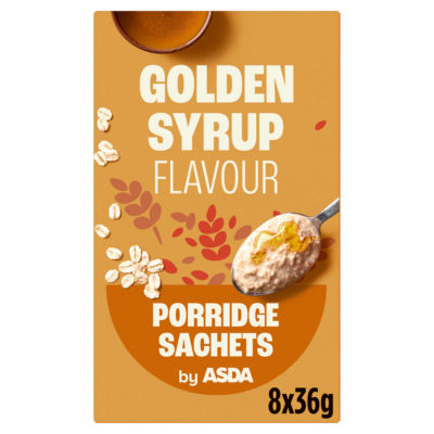 ASDA golden syrup flavour porridge sachets 288g - British product
