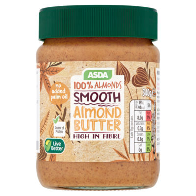 ASDA smooth almond butter 340g, UK version