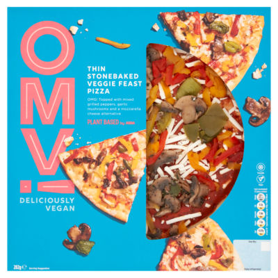 OMV! Veggie Feast Vegan Pizza 282g, imported from the UK