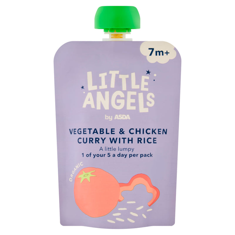 ASDA Little Angels organic vegetable chicken curry baby food 130g, UK version