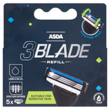 ASDA male 3 blade razor refill cartridges 5 pack - British product