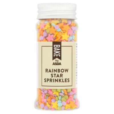 BAKE by ASDA Rainbow Star Sprinkles 65g - British product
