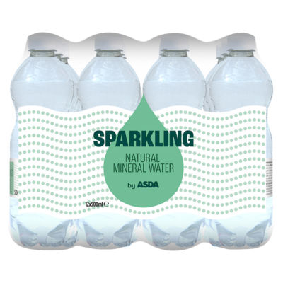 ASDA Asda kullsyreholdig naturlig mineralvann kullsyreholdig vann 12 x 500 ml - Kjøp online hos McGrocer
