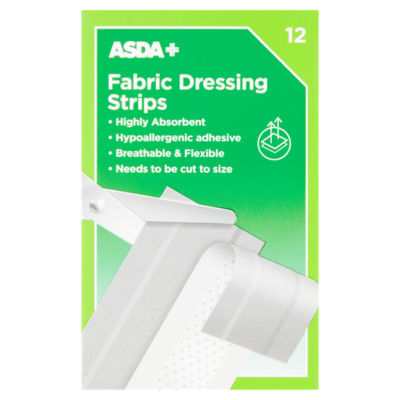 ASDA fabric dressing strips 12 pack - British product