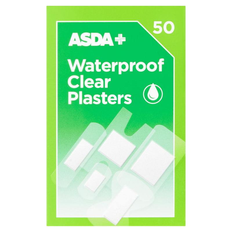 ASDA Waterproof Clear Plasters 50 plasters - British product