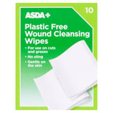 ASDA plastic free saline wound cleansing wipes 10 wipes - British product