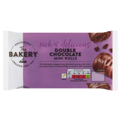 The Bakery Double Chocolate Mini Rolls 10 Pack (British brand)
