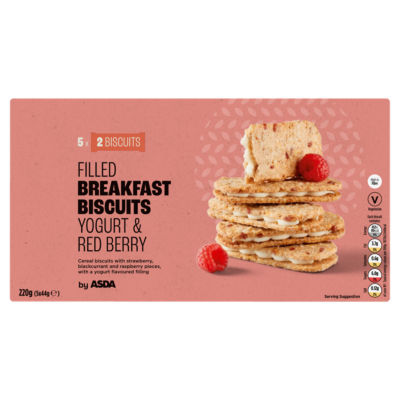 ASDA yogurt red berry breakfast biscuits 5 pack - British product